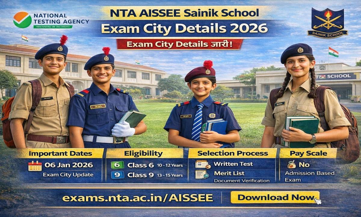 NTA AISSEE Sainik School Exam City Details