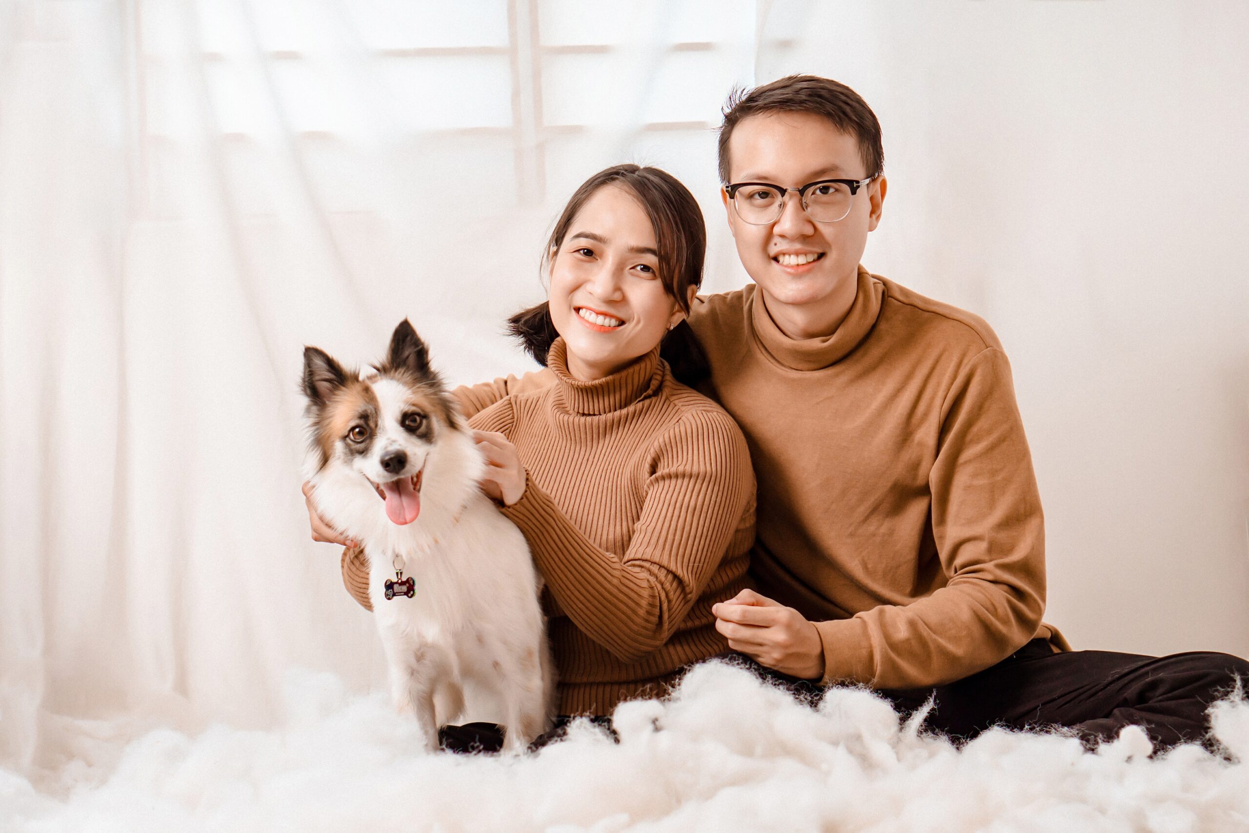 Dog with family
